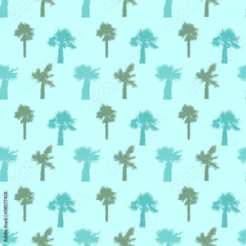 Palm Tree Seamless Pattern Vector Illustration.
