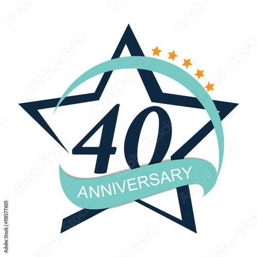 Template Logo 40 Anniversary Vector Illustration