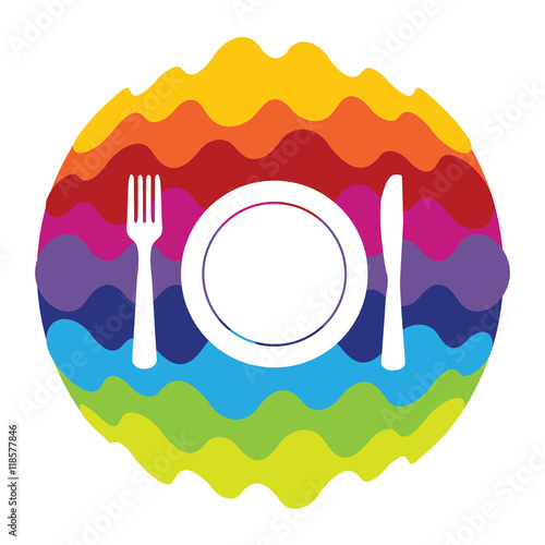 Food and Drink Rainbow Color Icon for Mobile Applications