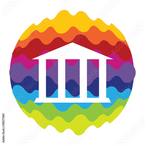 Bank Rainbow Color Icon for Mobile Applications and Web