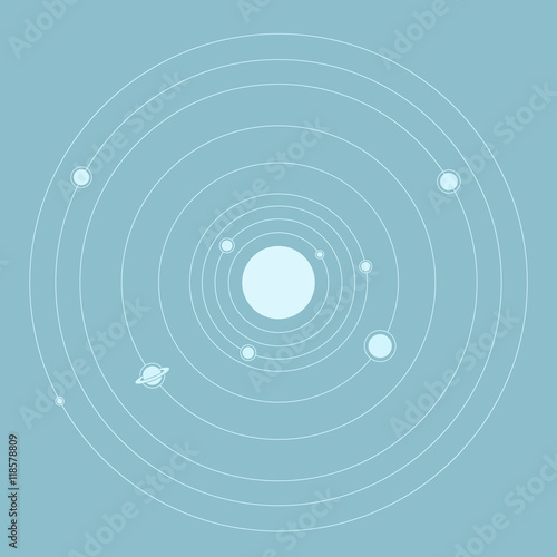 This is a square composition of solar system