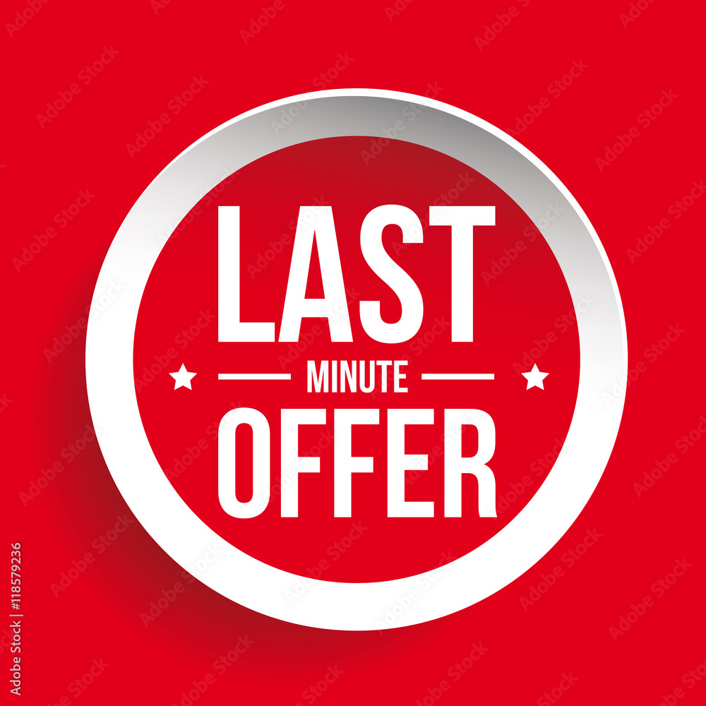 Last Minute Offer Round Label sticker Last Minute Offer Round Label sticker
