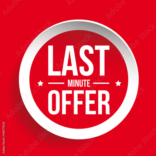 Last Minute Offer Round Label sticker