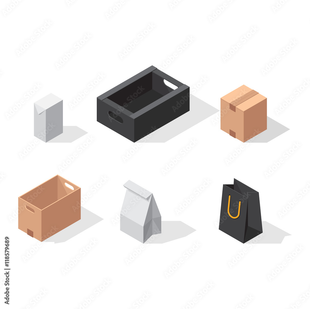 Different box vector icons
