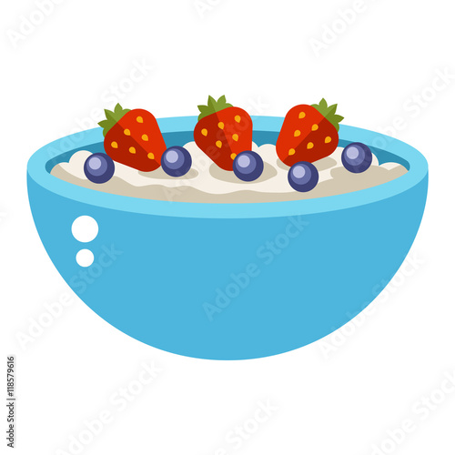 Semolina porridge vector illustration.
