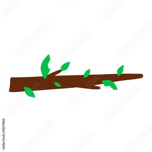Nature green tree branch isolated. Organic botany seasonal tree branch symbol plant design natural silhouette. Outdoor spring trunk forest tree branch trunk forest green element.