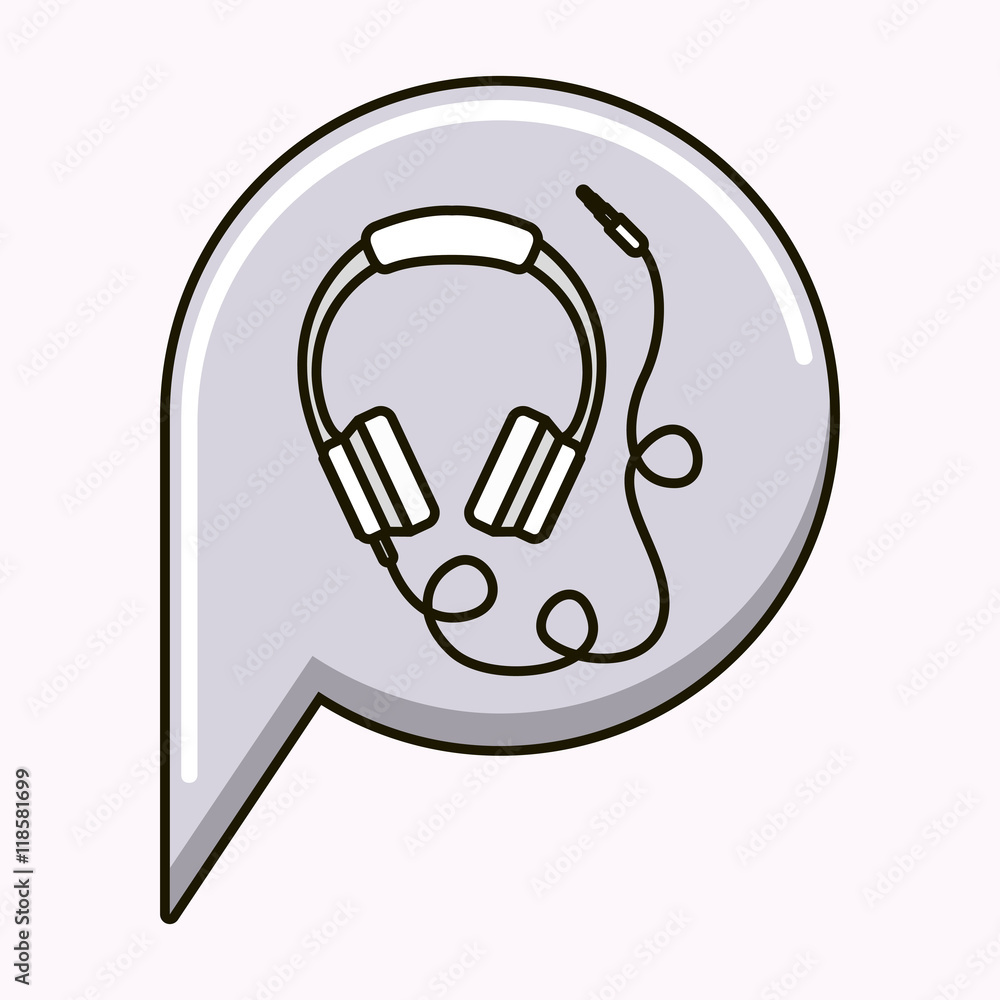 hearphones music sound isolated vector illustration design hearphones music sound isolated vector illustration design