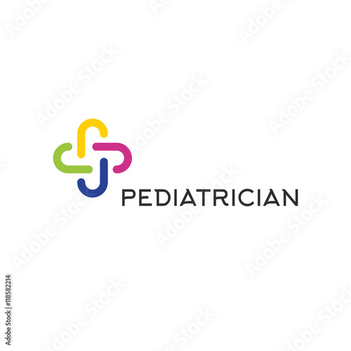 Isolated colorful abstract cross vector logo. Outlined plus sign. Medical icon. Decorative element.