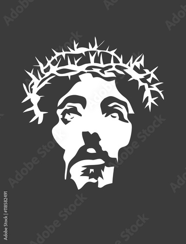 Jesus Face Silhouette, art vector design