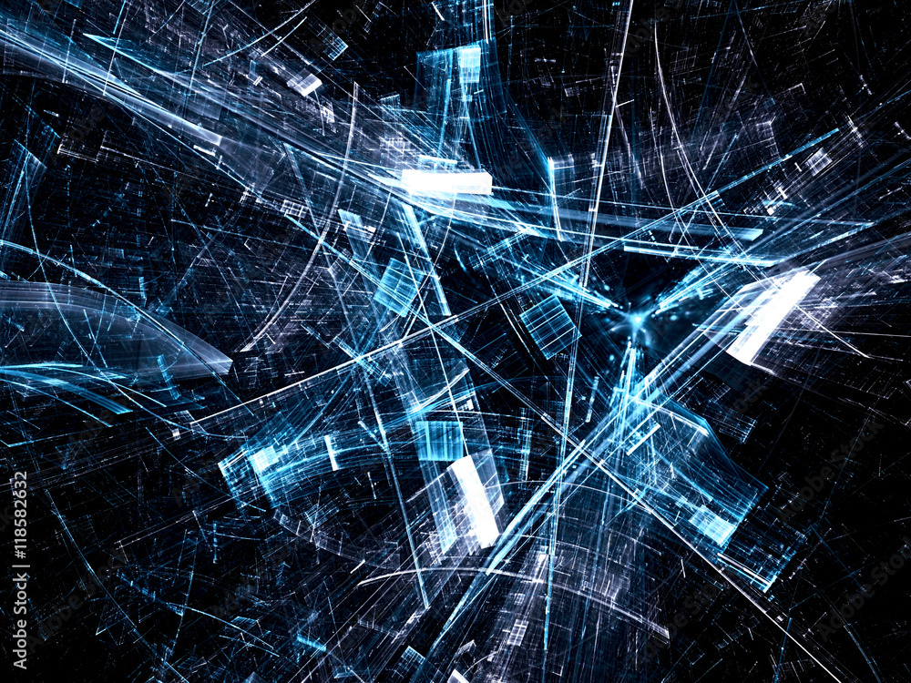 Fototapeta premium Streszczenie odłamki szkła - generowany cyfrowo obraz