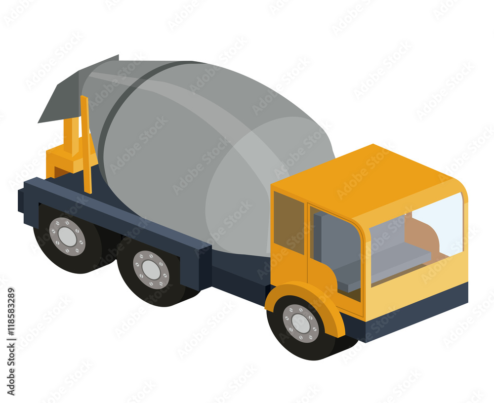 Fototapeta premium machinery construction isometric isolated icon vector illustration design