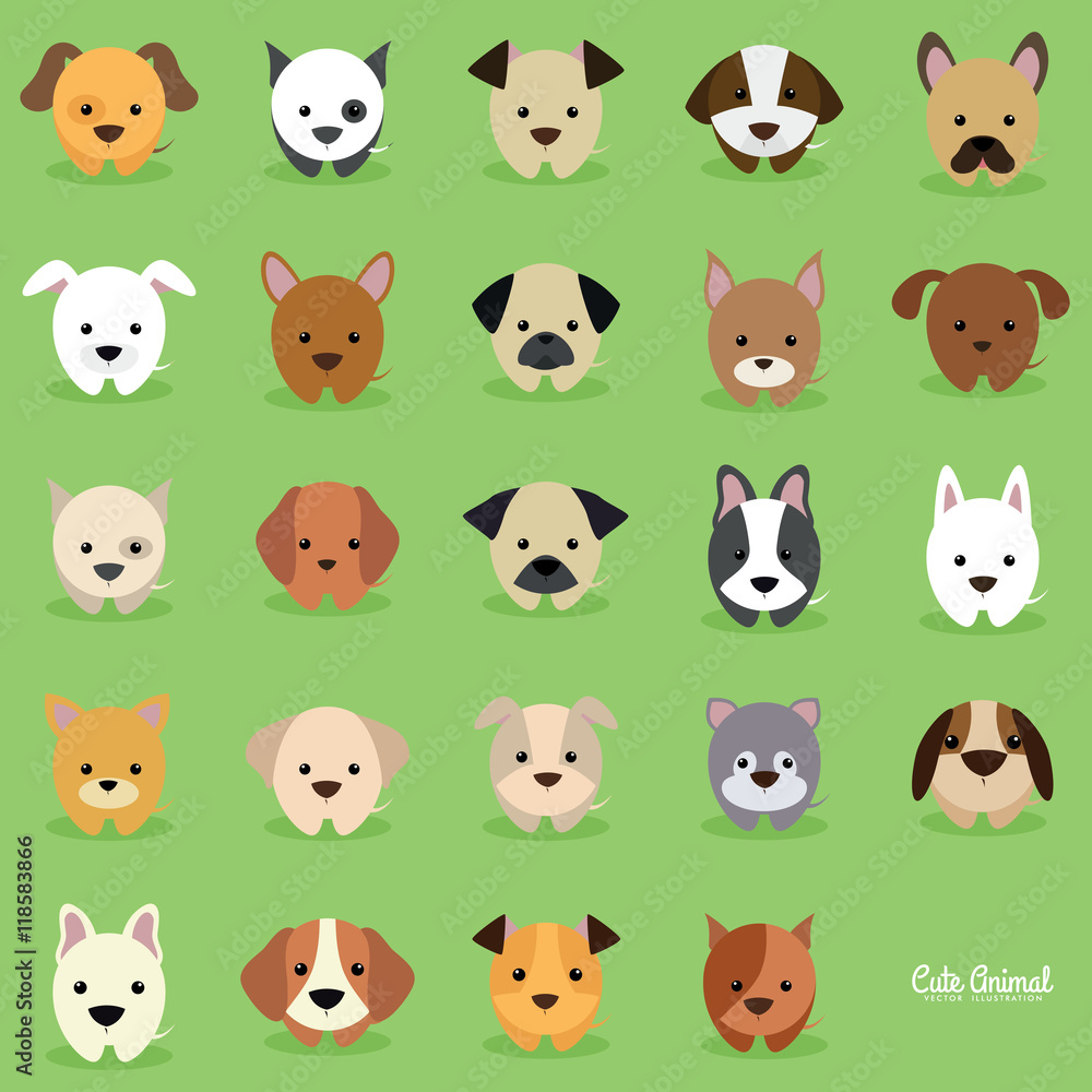 Obraz premium Cute Cartoon dogs