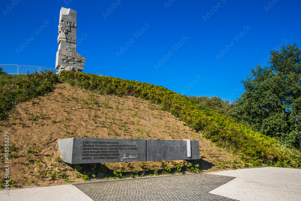 Gdansk,Poland-September 19,2015:Westerplatte. Monument commemora