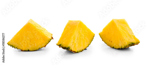 Pineapple slices, isolated on white