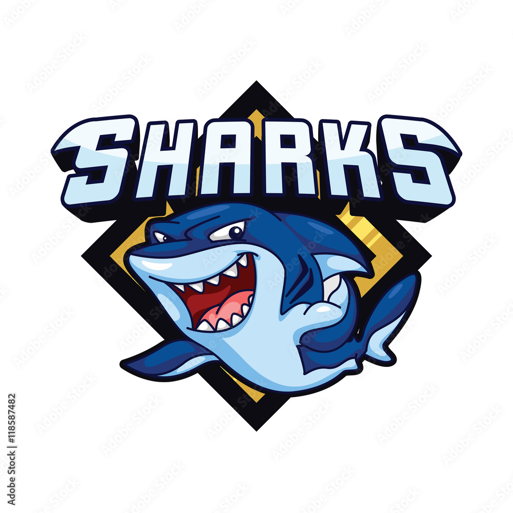 shark illustration design colorful