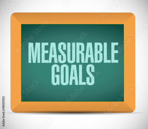 measurable goals chalkboard sign concept