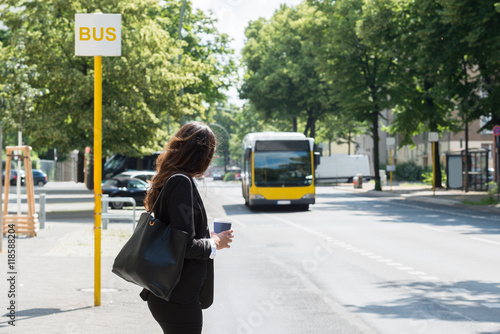 Businesswoman Waiting For Bus
