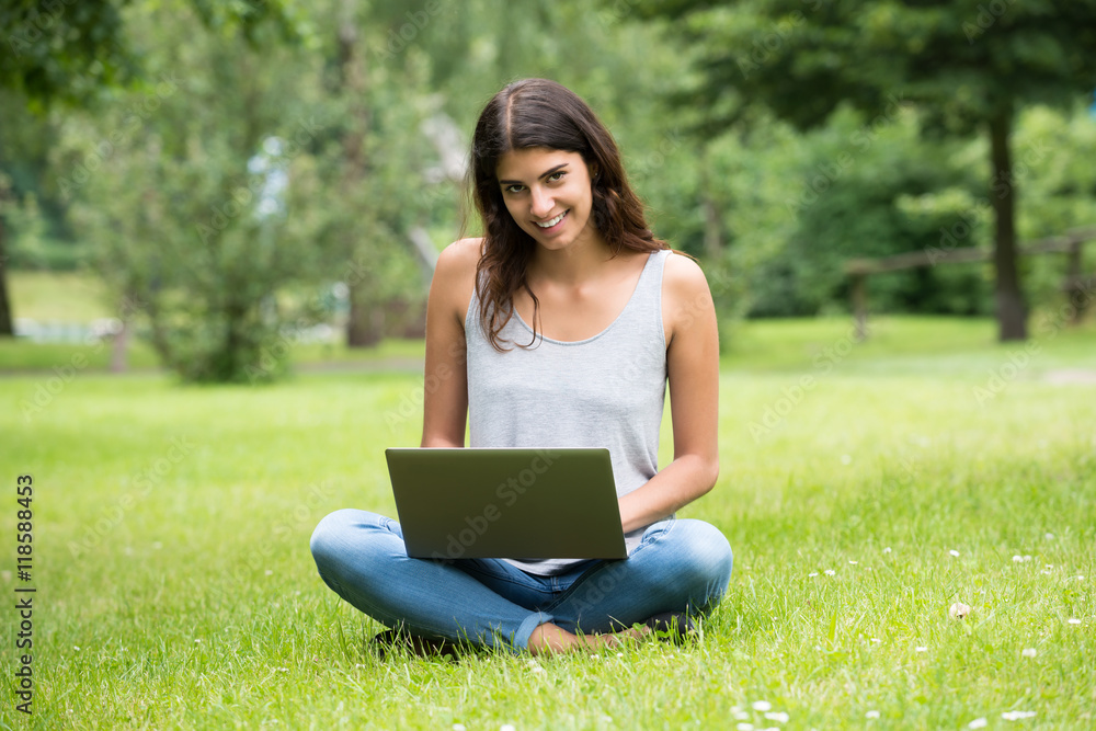 Young Woman Using Laptop