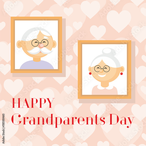 grandparents day greeting card with the image of the grandmother and grandfather