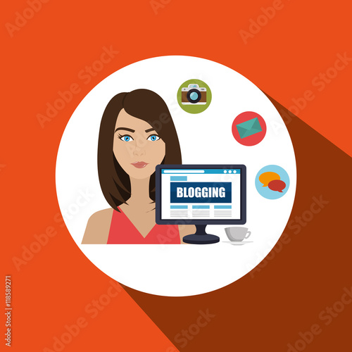 woman blogs web vector illustration graphic eps 10