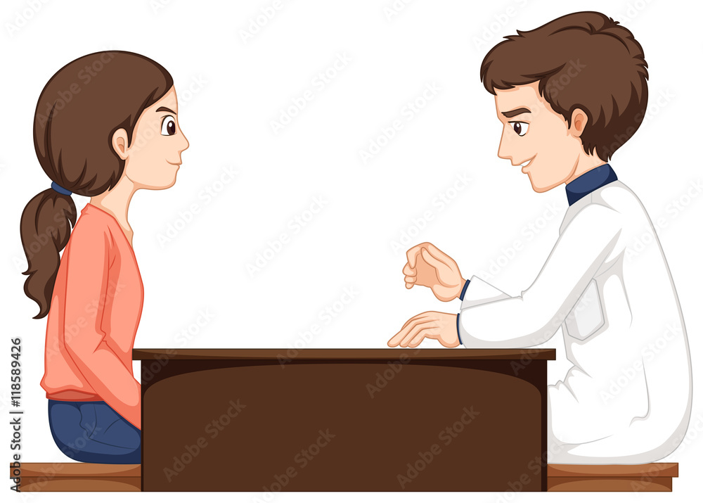 Obraz premium Woman having eyes checked with doctor