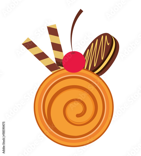 sweet delicious cookie isolated icon