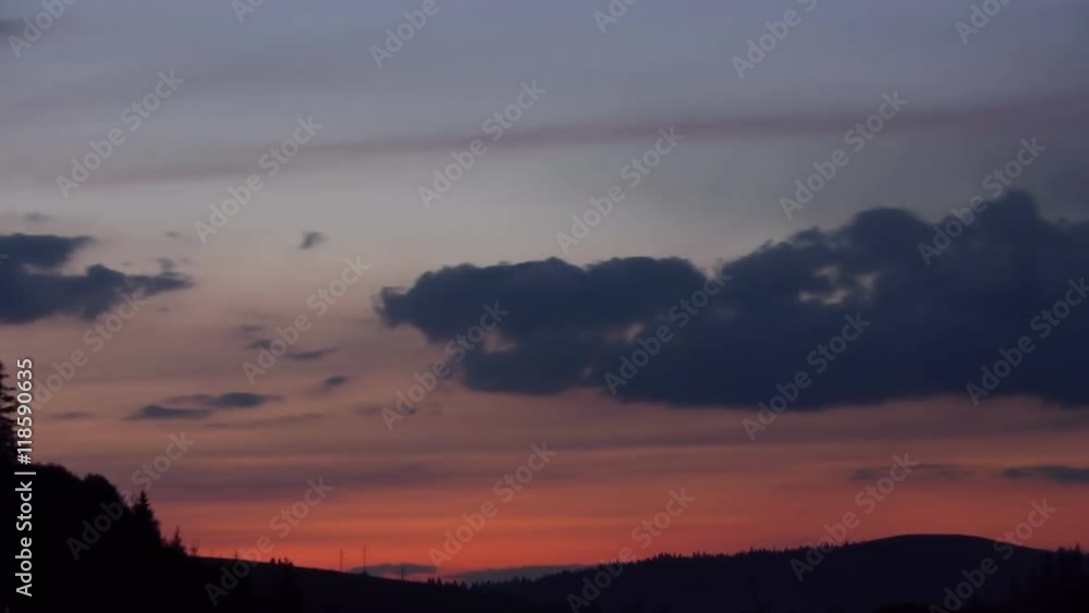 Evening Cloudscape time lapse in the mountains. Evening Cloudscape time lapse in the mountains.