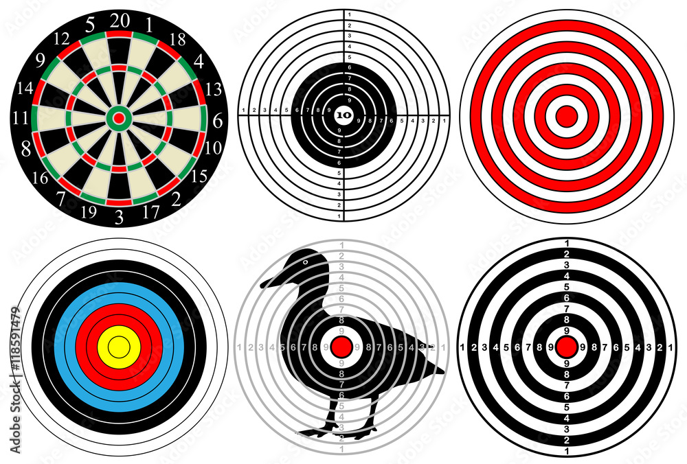 a large set of different targets, vector a large set of different targets, vector