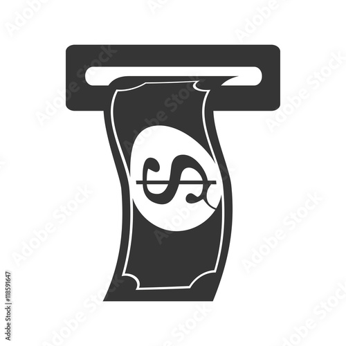 bill money cash economy financial fortune rich withdraw atm bank vector illustration 