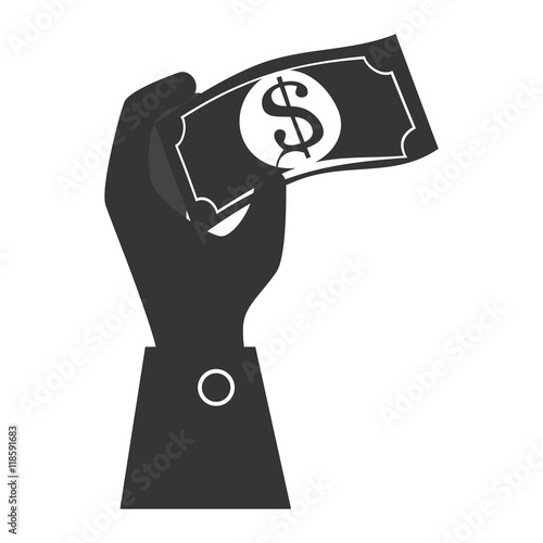bill money cash economy financial fortune rich hand pay bank vector illustration 