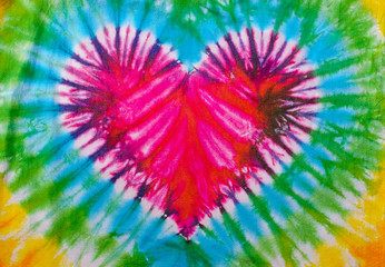 heart sing tie dye pattern abstract background.