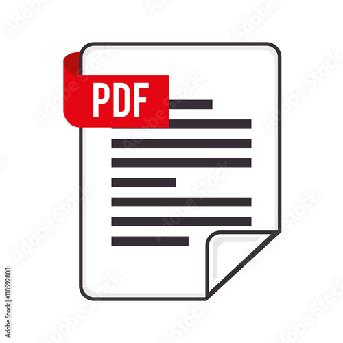 format type file document  pdf image red label  vector illustration 