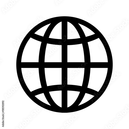 global icon globe connection network worldwide map corporation vector illustration 
