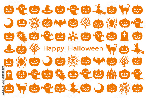 ハロウィン　アイコンをつめこんだ　はがきサイズ