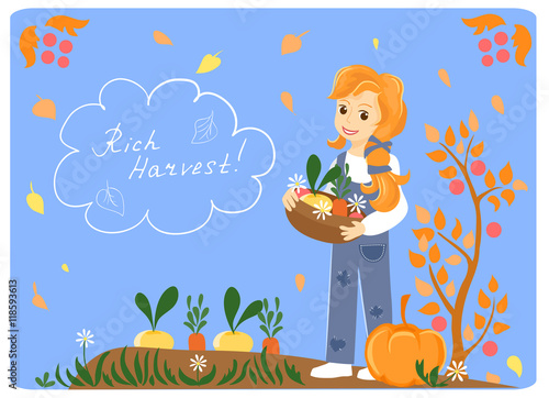 rich harvest.Greeting card.