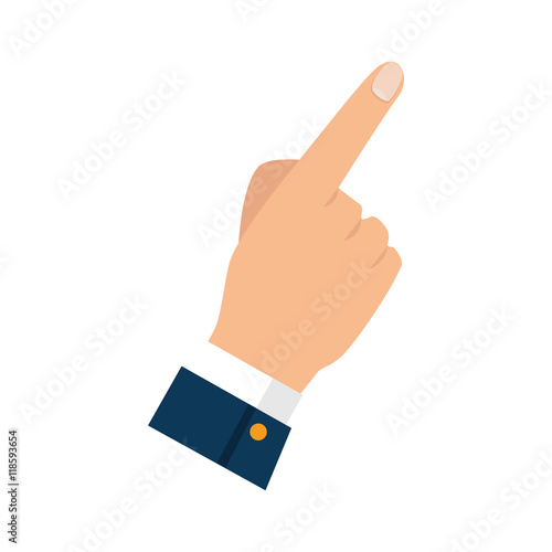 hand finger direction human person gesture vector illustration 