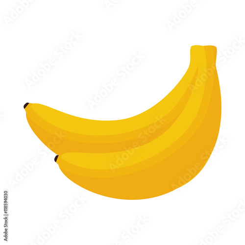 banana fruit food sweet delicious nature organic vector illustration