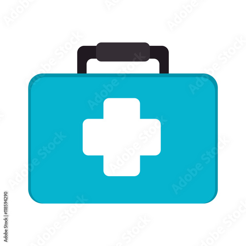 case medical doctor medicine box equipment hospital vector illustration