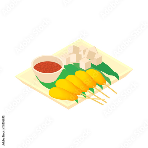 Singapore food icon in cartoon style isolated on white background. Eat symbol
