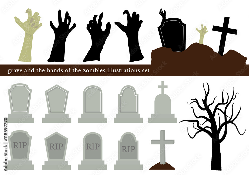 ハロウィン お墓イラストセット Stock Vector Adobe Stock ハロウィン お墓イラストセット Stock Vector Adobe Stock