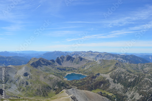 Lac d'Allos vu depuis le mont Pelat