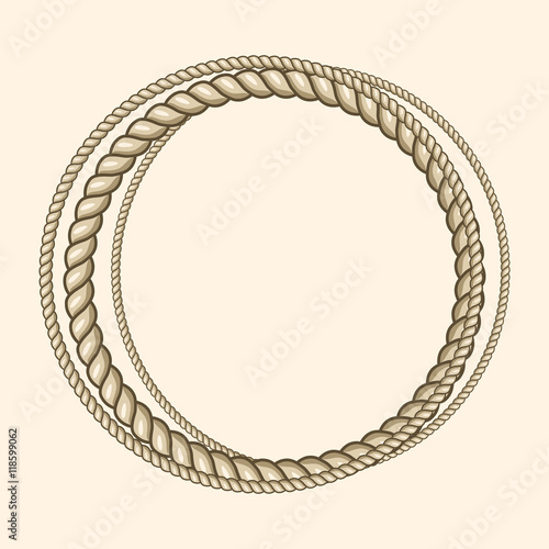 Round marine ropes frame for text photo