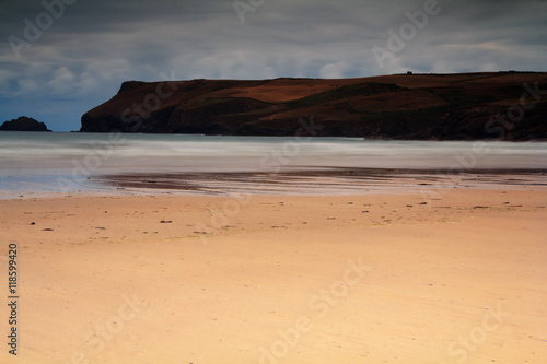 Early morning view of the beach at Polzeath