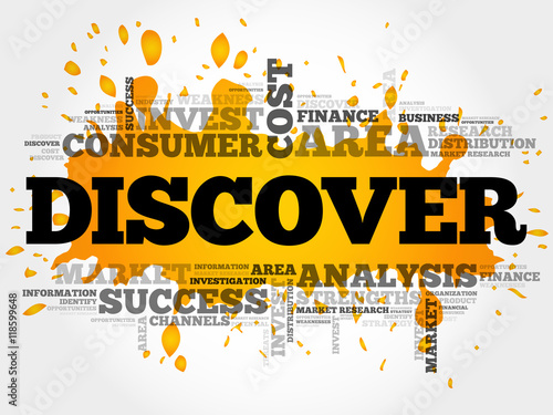 DISCOVER word cloud collage, business concept background