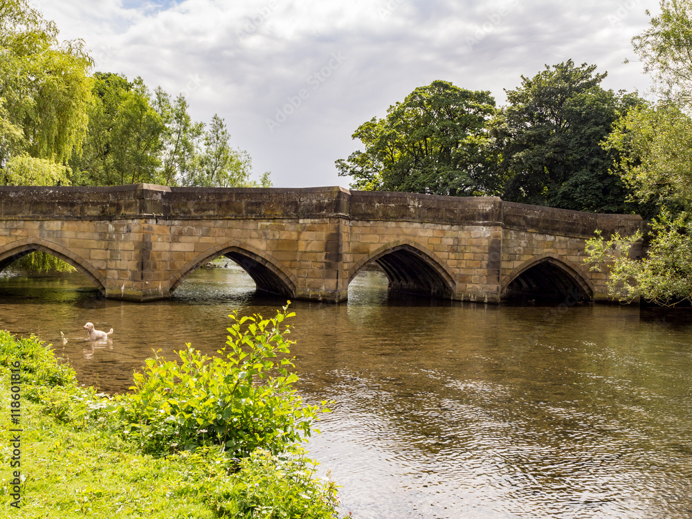 The old Bridge over the river Wye at Bakewell, Derbyshire, UK