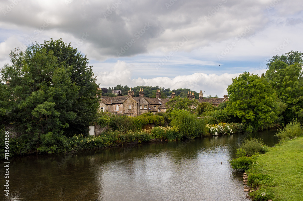 The river wye at Bakewell, Derbyshire, UK