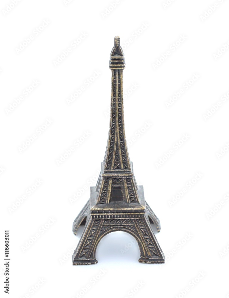 Eiffel tower on white background