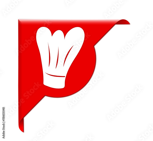 restaurant sur bannière coin rouge