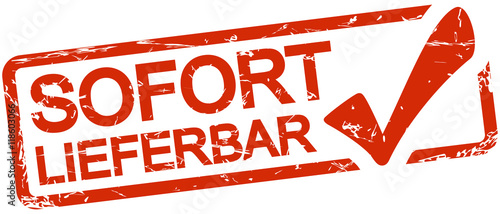 red stamp with text sofort lieferbar