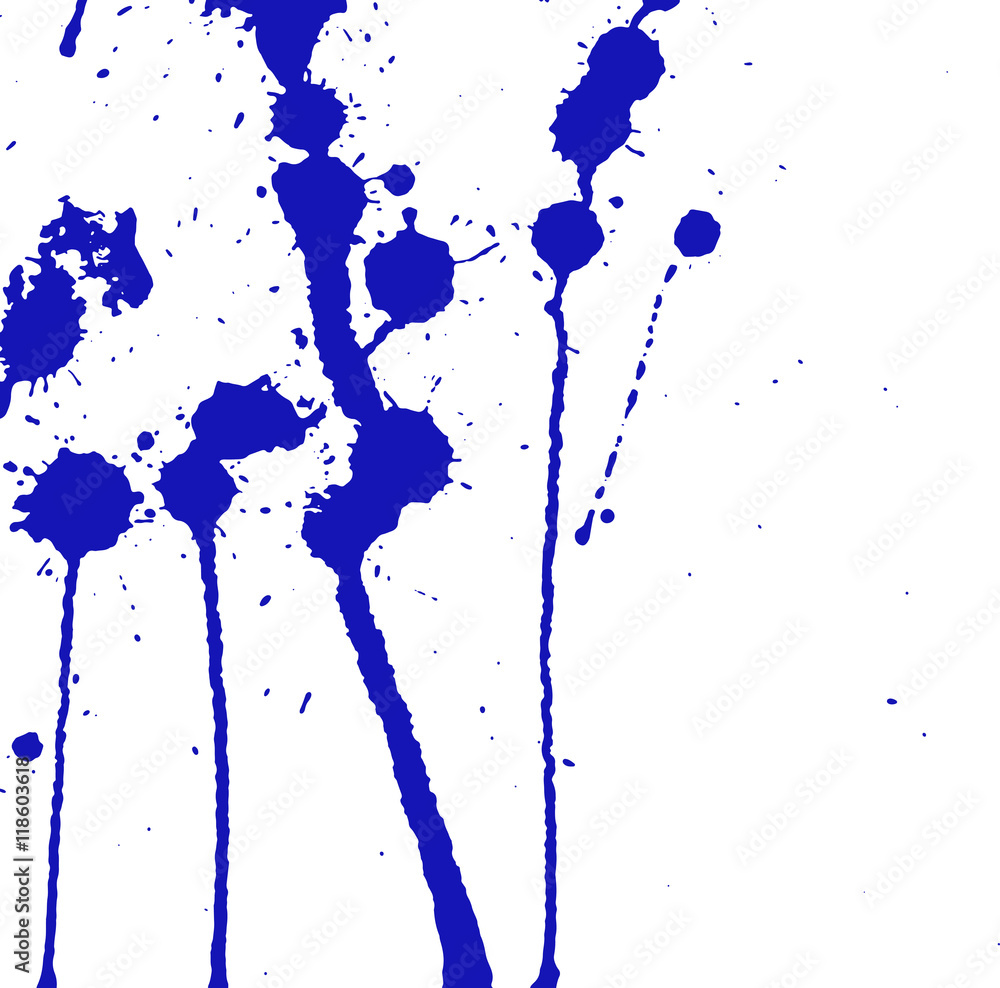 Blue Paint Ink Splatter